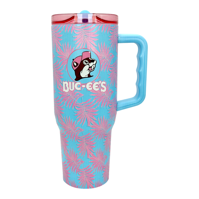 Pink palm tumbler - 40oz stainless steel design