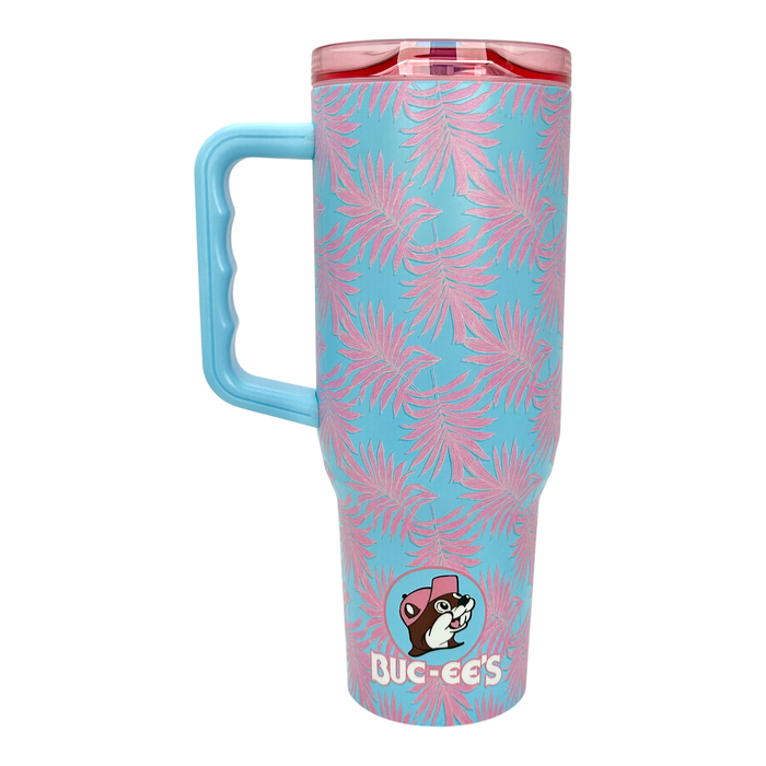 Blue and pink tumbler - double wall vacuum insulated