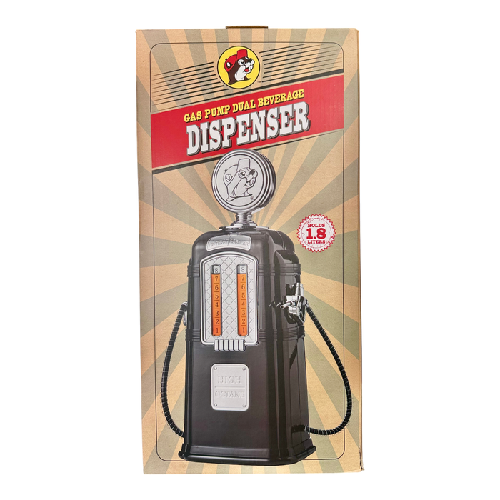Black gas pump dual dispenser - holds 1.8 liters
