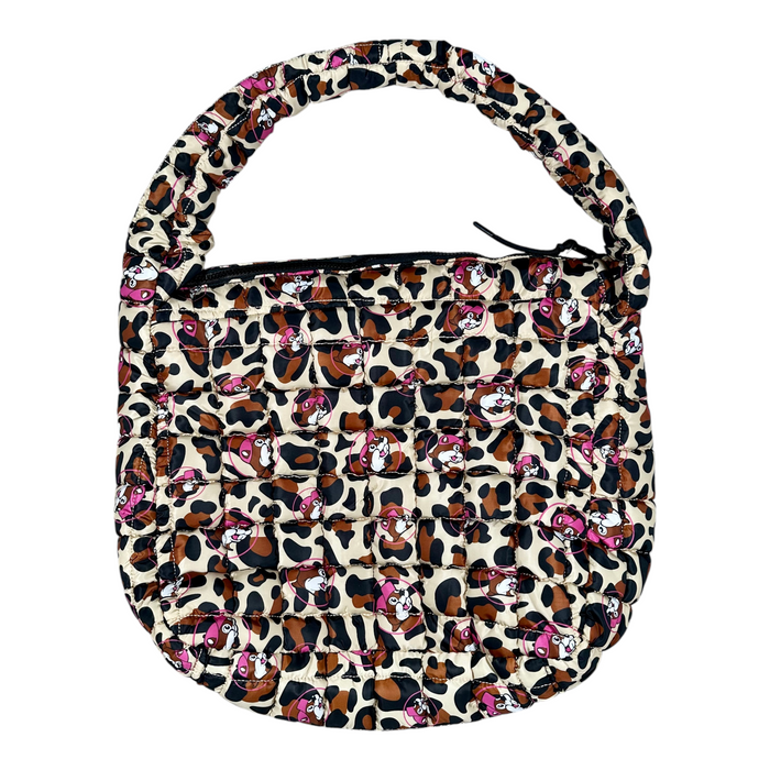 Buc-ee's Pink Leopard Puffy Tote Bag - multiple storage options