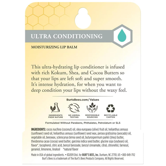 Burt’s Bees Lip Balm, Ultra Conditioning, 0.15 oz - 48 Pack