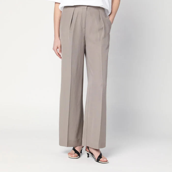 Calvin Klein - Ash grey trousers in linen blend Brand Pants 34