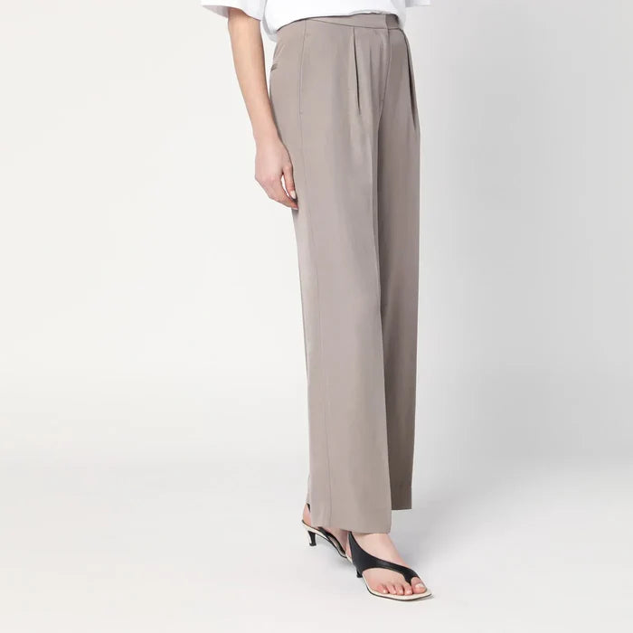 Calvin Klein - Ash grey trousers in linen blend Brand Pants
