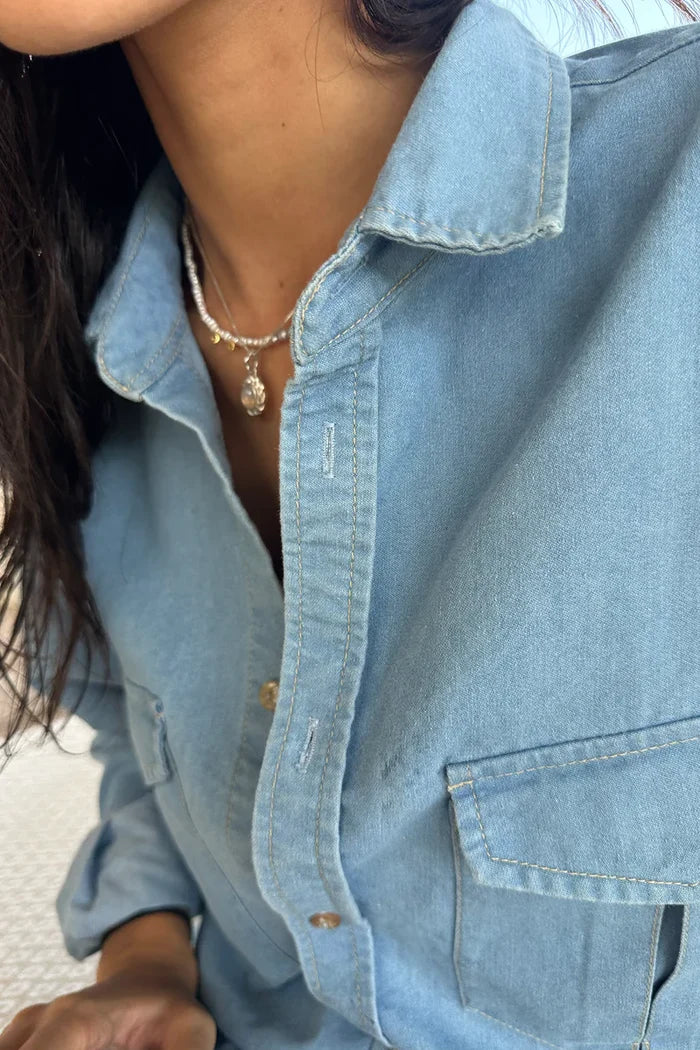 CEDAR CHAMBRAY SHIRT | Light Blue - Darling & Domain