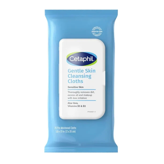 Cetaphil -  Gentle Skin Cleansing Cloths Face and Body Wipes - 25 Ct - 12 Pack