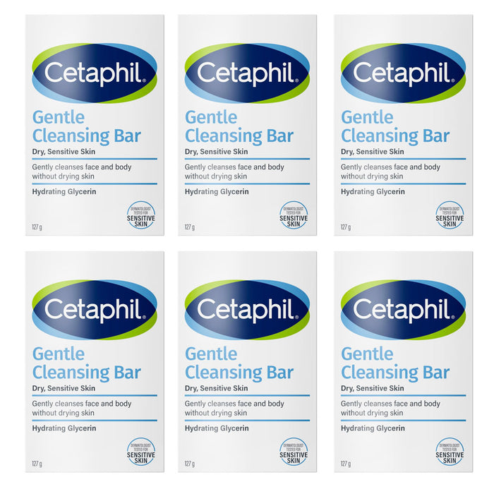Cetaphil Gentle Nourishing Cleansing Bar -| Men & Women | 127g | Dermatologist Recommended (Pack of 6)