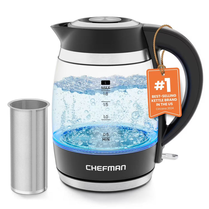 Chefman Fast-Boil 1.8L Electric Kettle with Removable Tea Infuser