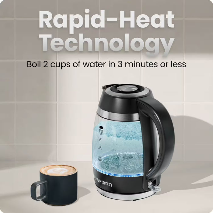 Chefman Fast-Boil 1.8L Electric Kettle with Removable Tea Infuser
