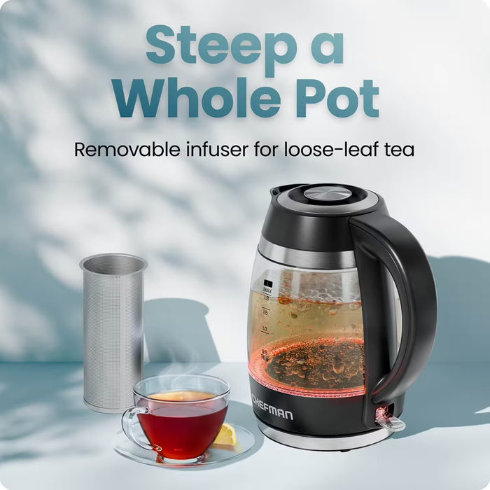 Chefman Fast-Boil 1.8L Electric Kettle with Removable Tea Infuser