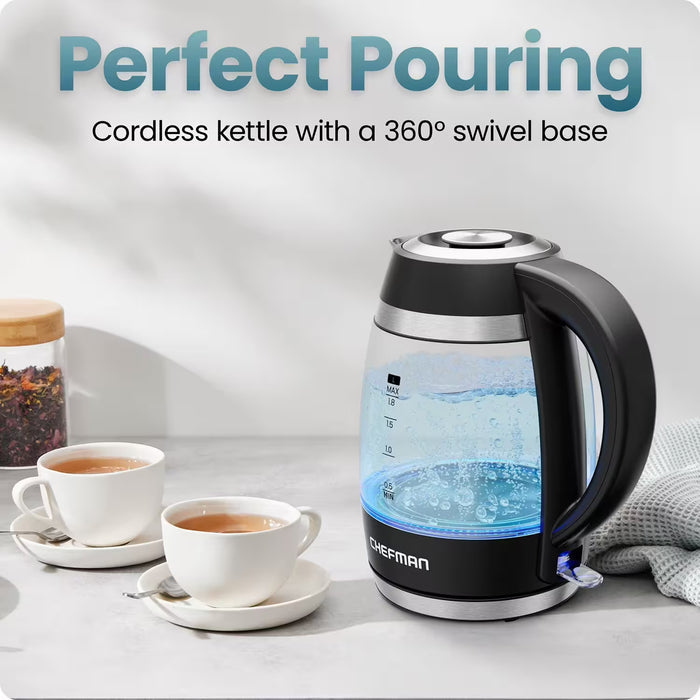 Chefman Fast-Boil 1.8L Electric Kettle with Removable Tea Infuser