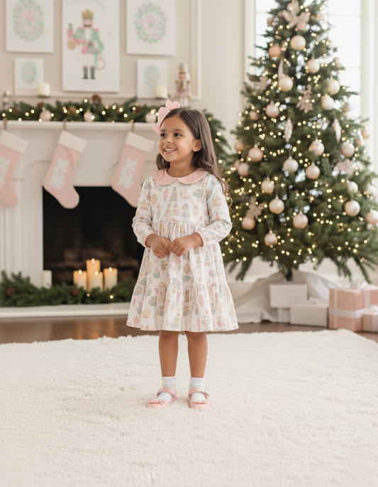 Christmas Ornaments Print Swing Dress: 2