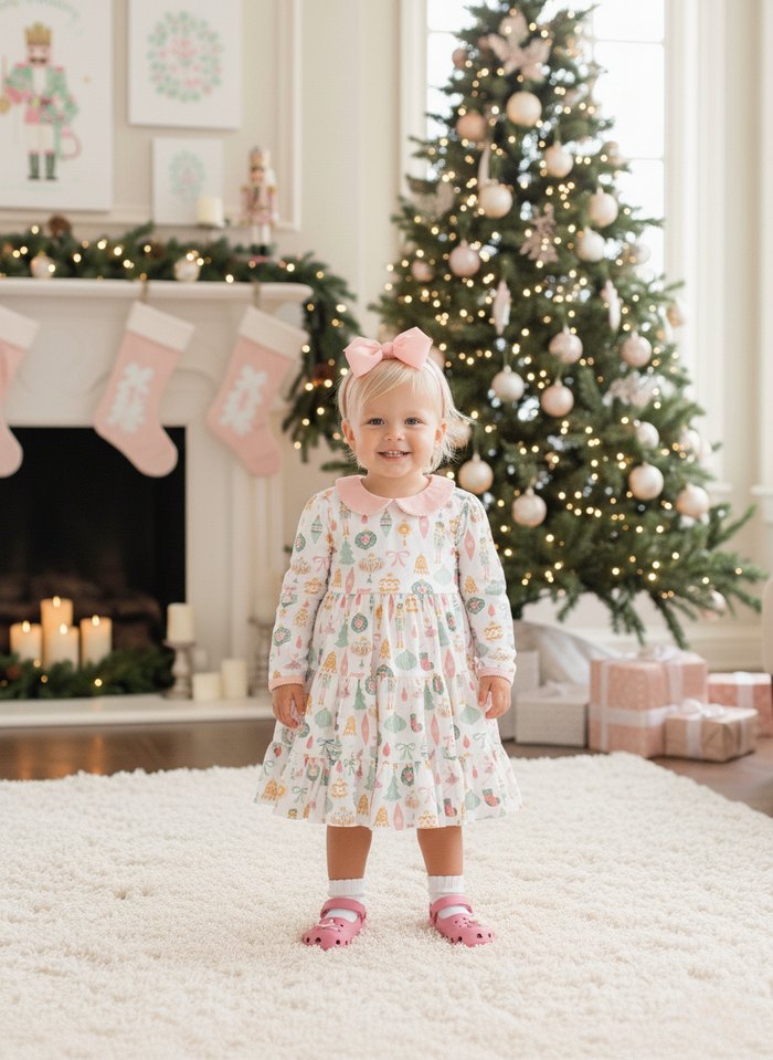 Christmas Ornaments Print Swing Dress: 2