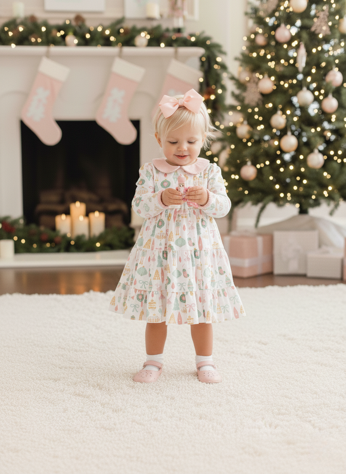 Christmas Ornaments Print Swing Dress: 2