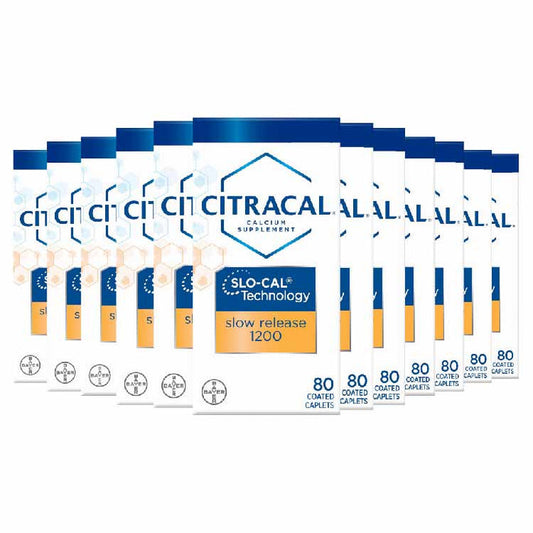 Citracal - Calcium Supplement Slow Release 1200 + D3, Coated Tablets 80 Ct - 24 Pack