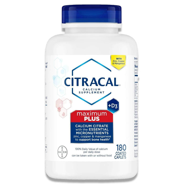 Citracal - Max Plus Calcium Citrate With Vitamin D3 Capsules, Bone Health 180 Ct - 24 Pack