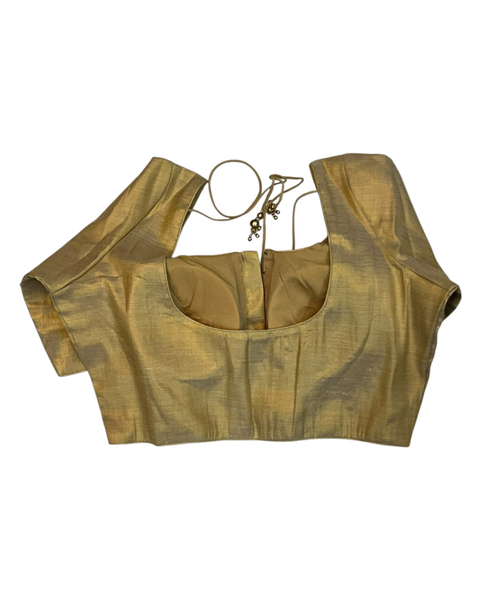 Classic Gold - Silky Saree blouse - UK Stock - Next Day / 2-3 Days Delivery - Size 34"-46" - XS, S, M, L, XL, XXL - VFL289 R