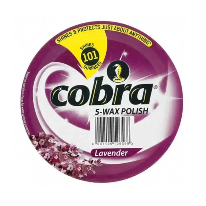 Cobra Polish Lavender 350ml bottle with lavender flower, floor polish for superior shine on multiple surfaces