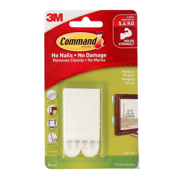 Command White Medium Picture Hanging Strips 4 Pairs - 24 Pack