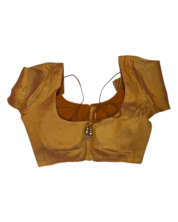 Copper Gold - Silky Saree blouse - UK Stock - Next Day / 2-3 Days Delivery - Size 34"-46" - XS, S, M, L, XL, XXL - VFL289 R