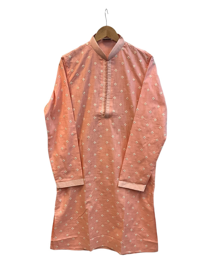 Coral  - Rich Linen Mens Indian Kurta set - UK Stock - Weddings / Walimas , Sangeet, Diwali, Eid, Mehndi / Henna - NAD25712 VC