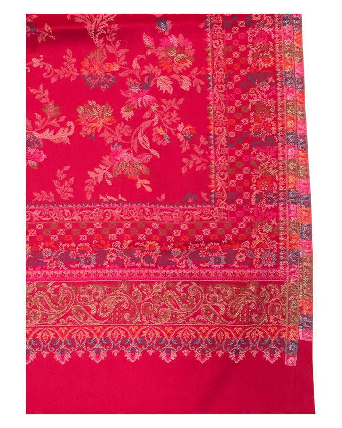 Coral  - Soft Art Wool Handloom Woven Shawl -  11C24 NTC2413 COR2