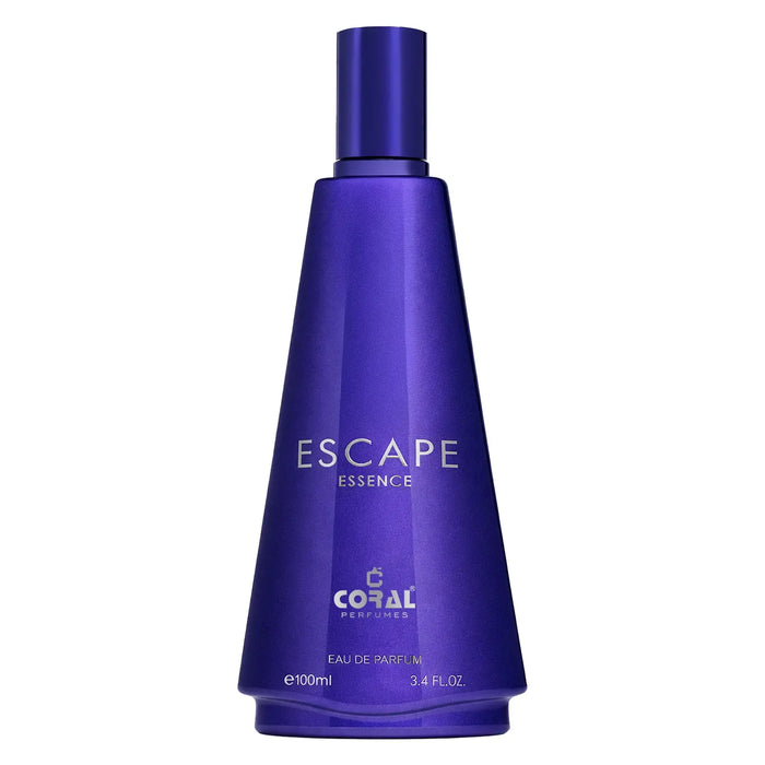Bin Kamal Coral Escape Essence for Women EDP, 100ml bottle with elegant floral and citrus fragrance design.