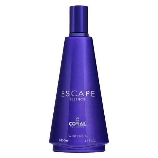 Bin Kamal Coral Escape Essence for Women EDP, 100ml bottle with elegant floral and citrus fragrance design.
