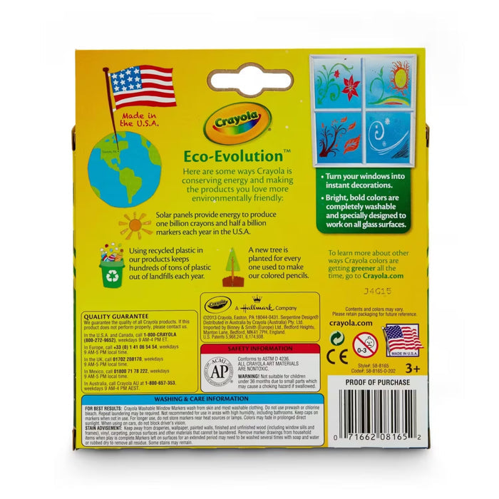 Crayola Washable Window Markers - 8 Ct - 24 Pack