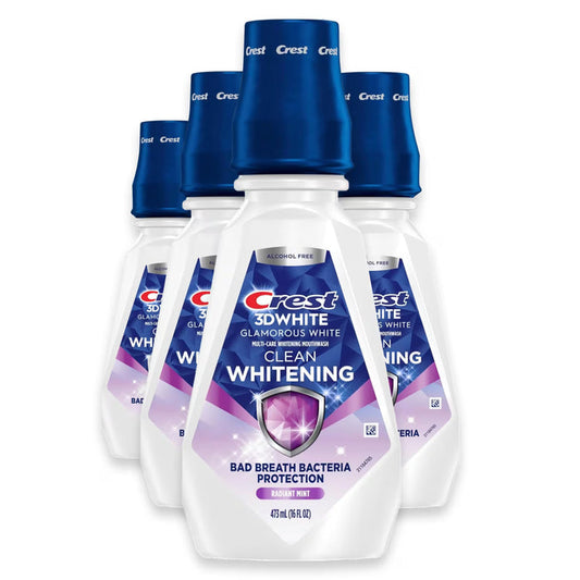 Crest 3D White Whitening Rinse Fresh Mint  Mouthwash - 16 oz - 4 Pack