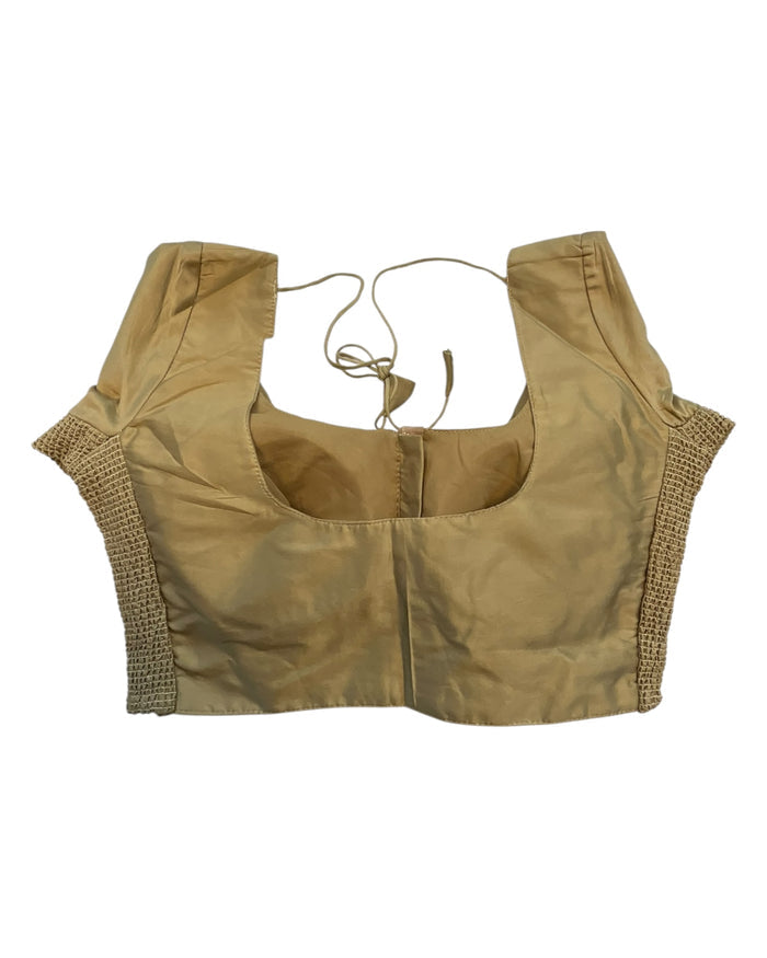 Dark Gold - HYBRID Silky Saree blouse - With Elastic on both side for Great fit - Size 36",38", 40" S M L  - VAM1216 Ap