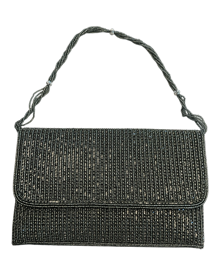 Dark Grey - Rich Hand Embroidered Clutch Bag / Handbag -Bollywood / Weddings - AKB278 11KJ25
