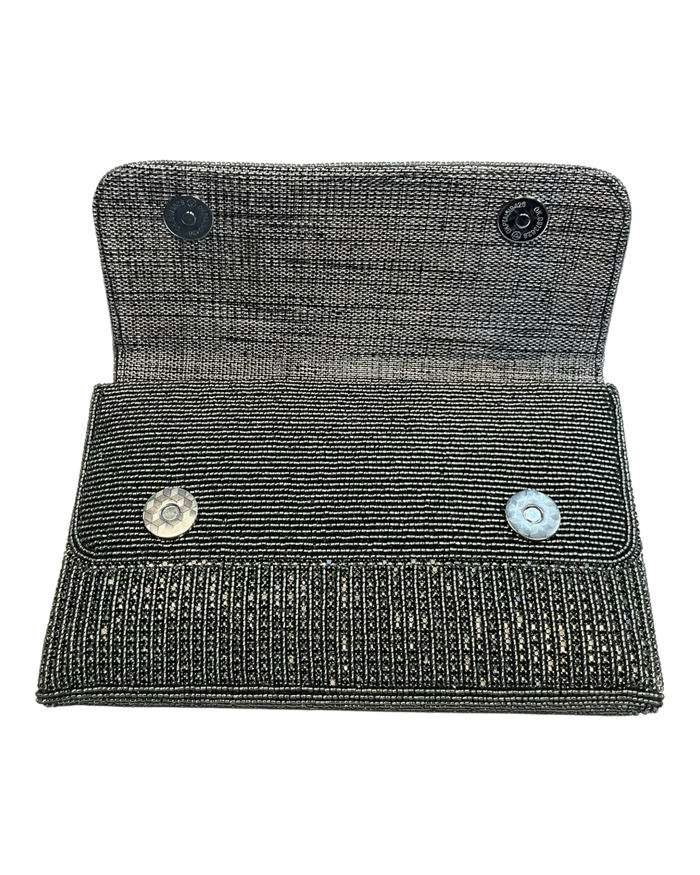 Dark Grey - Rich Hand Embroidered Clutch Bag / Handbag -Bollywood / Weddings - AKB278 11KJ25