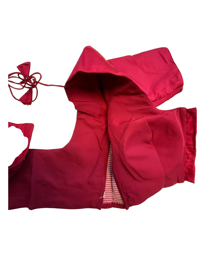 Dark Magenta - HYBRID Silky Saree blouse - With Elastic on both side for Great fit - Size 36",38", 40" S M L  - VAM1216 Ap