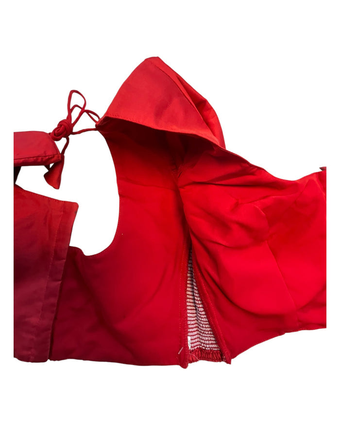 Dark Red - HYBRID Silky Saree blouse - With Elastic on both side for Great fit - Size 36",38", 40" S M L  - VAM1216 Ap