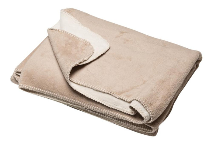 David Fussenegger Beige/Cream Savona Fuzzy Throw