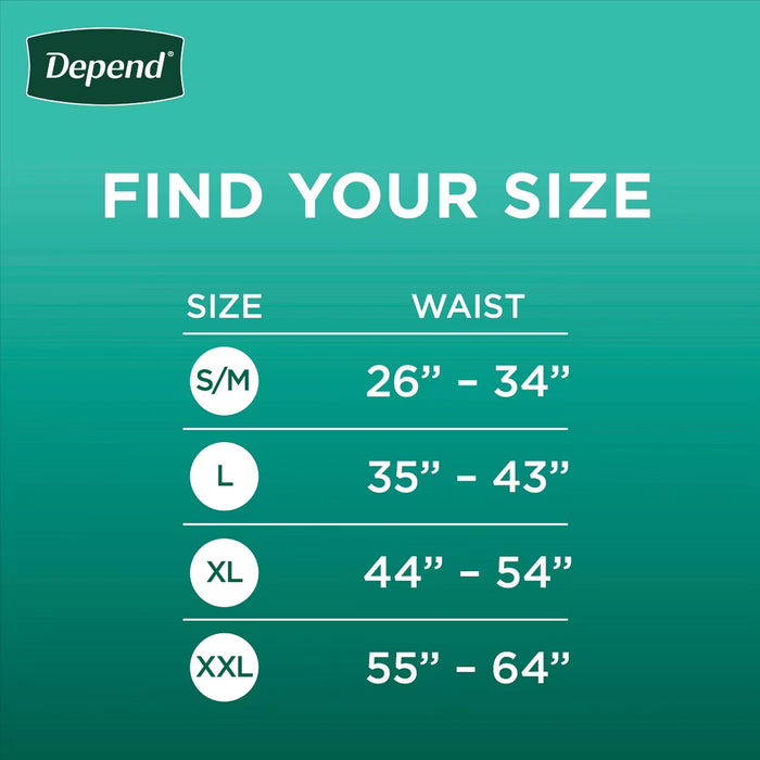 Depend - Fresh Protection Incontinence Underwear for Men, Maximum Absorbency, Size Large 17 Count - 2 Pack