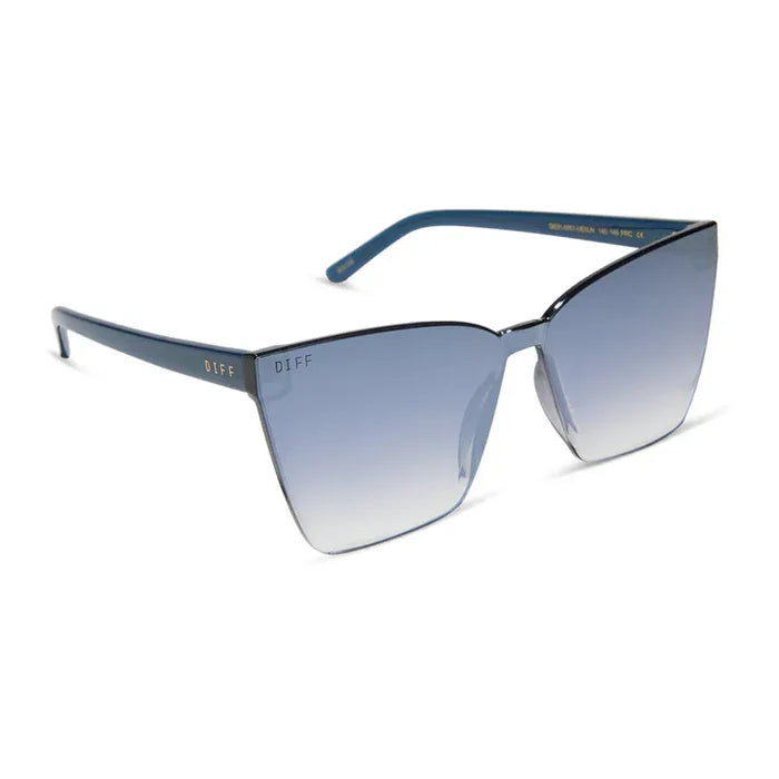 DIFF Eyewear Goldie Clubhouse Blue Slate Gradient Flash Sunglasses