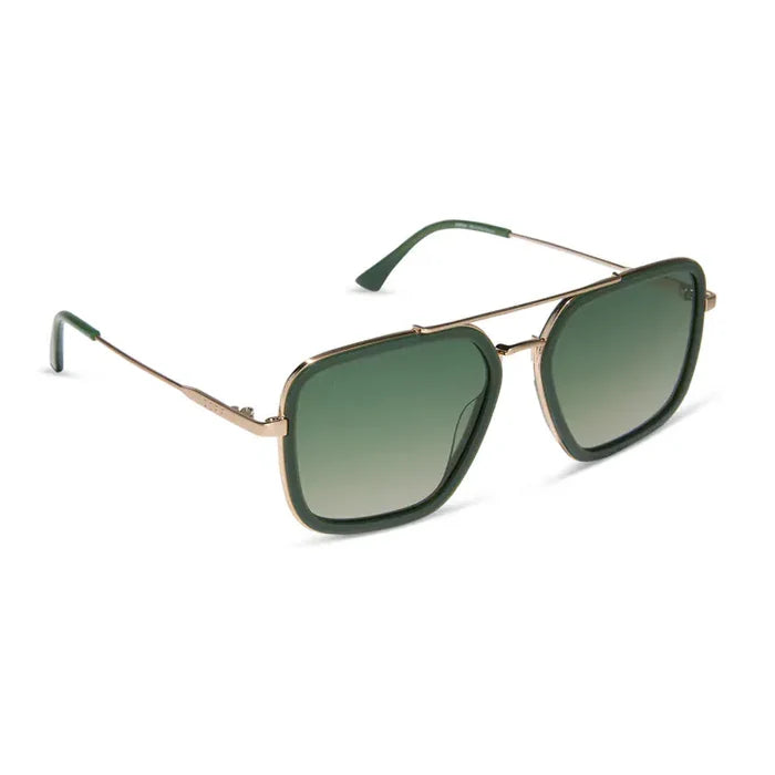 DIFF Eyewear Jordan Fairway Green Gold Aloe Green Gradient Polarized Sunglasses
