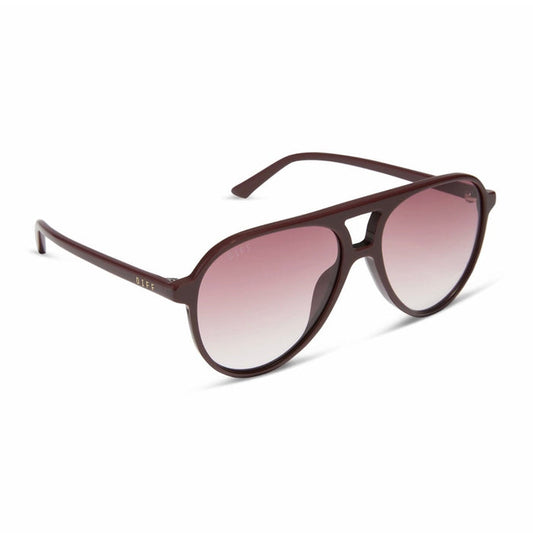 DIFF Eyewear Tosca II Rugby Red Burgundy Gradient Polarized Sunglasses