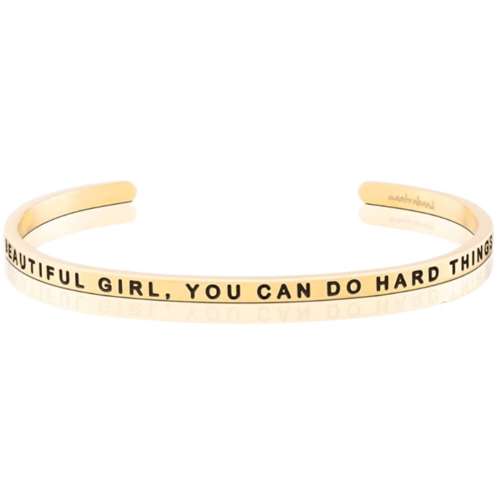 DISCONTINUED - Beautiful Girl, You Can Do Hard Things Bracelet | Mantraband