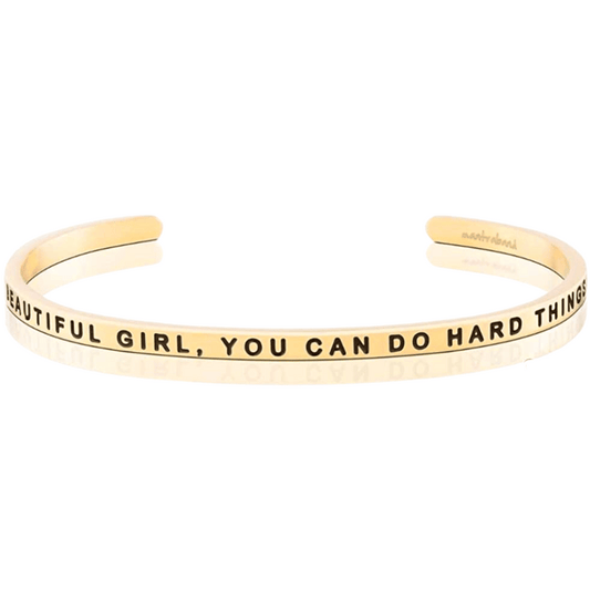 DISCONTINUED - Beautiful Girl, You Can Do Hard Things Bracelet | Mantraband