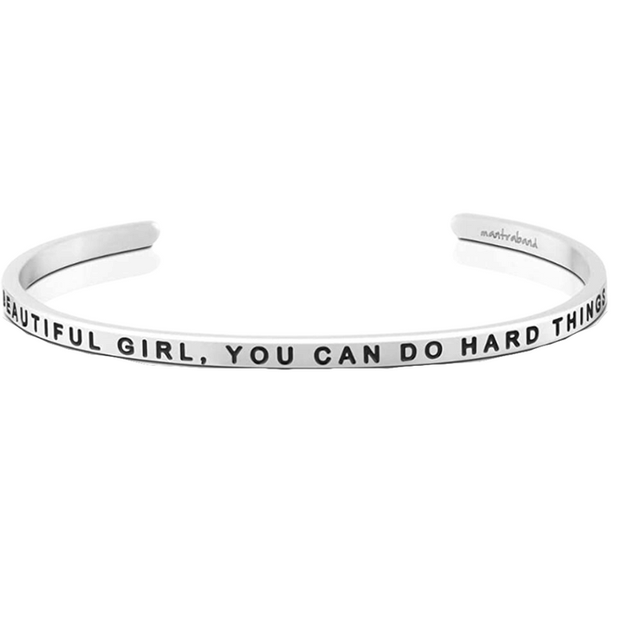 DISCONTINUED - Beautiful Girl, You Can Do Hard Things Bracelet | Mantraband