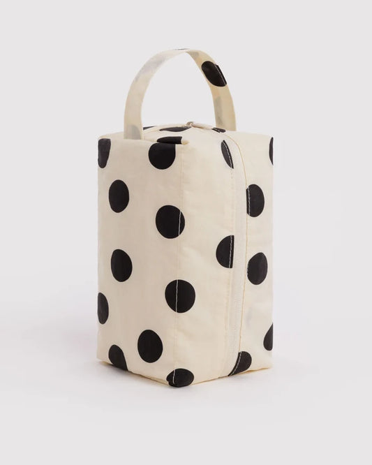 Dopp Kit Baggu Black & Cream Polka Dot