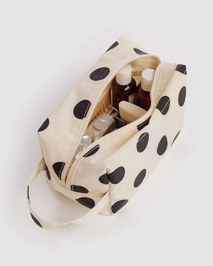 Dopp Kit Baggu Black & Cream Polka Dot
