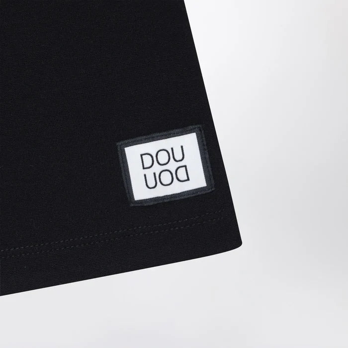 Douuod - Black trousers with logo patch Brand Pants 14