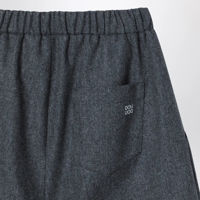 Douuod - Gray wool-blend trousers Brand Pants 4