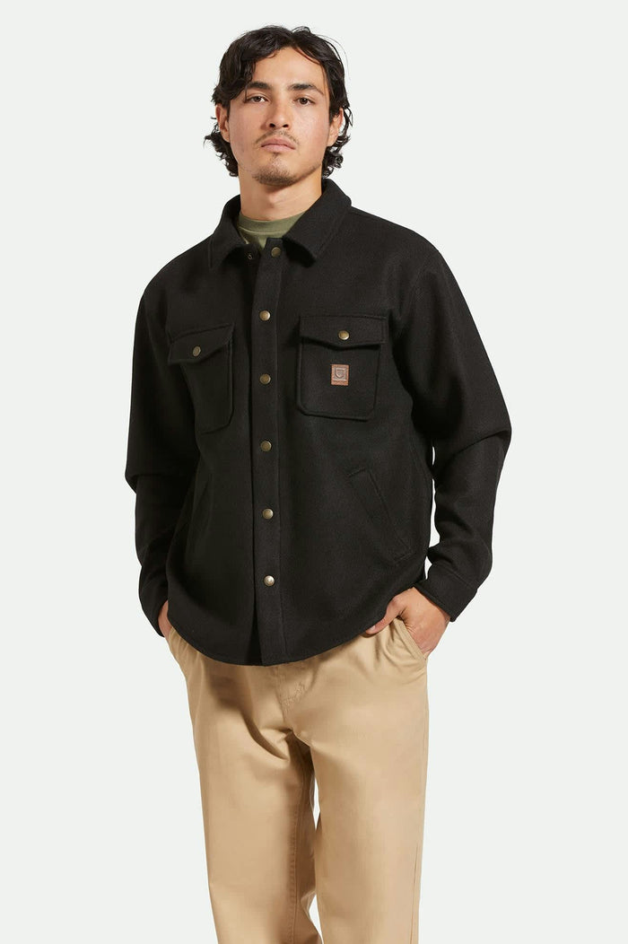 Men's Durham Felted Stretch Jacket in the color Black - Men's Front View