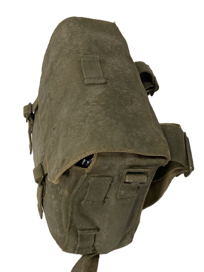 Dutch M52/M53 Small Haversack – Green Cotton Canvas, 9"x10"x4", P37-Based Cold War Surplus