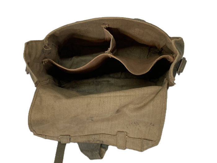 Dutch M52/M53 Small Haversack – Green Cotton Canvas, 9"x10"x4", P37-Based Cold War Surplus
