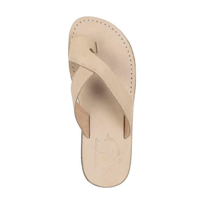 Echo - Modern Minimalist Toe Loop Sandal | White Nubuck